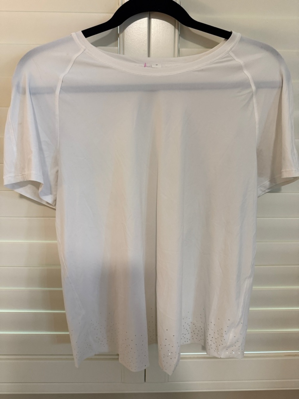 lululemon athletica White Short Sleeve Athletic Tee with Reflective yoga top